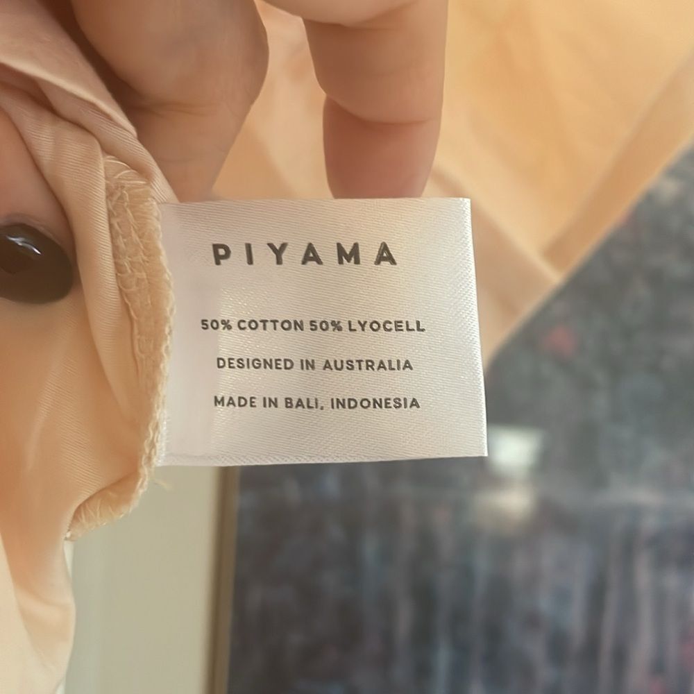 Piyama Marnie Blush Pink Cotton Lyocell Boxy Button Down Top Oversized XS - Picture 5 of 6